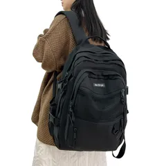 新品 [HeiDiga] リュック レディース 大容量 人気 通学 リュックサック 韓国 高校生 女子 バックパック 通勤 軽量 バッグ 防水 15.6インチ 多機能 メッシュポケット おしゃれ 可愛い シンプル 黒 旅行 男女兼用