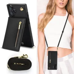 新品 Cavor iPhone16 対応 スマホケース 肩掛け 首かけ 斜めがけ ショルダー ケースiPhone16 財布型ケース iPhone16 スマホ ケース iPhone16 case iPhone16手帳型 ケース【上下開】iPhone16 携帯カバ