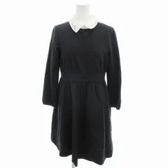 アナトリエ ANATELIER ワンピース レース切替 ウール 長袖 ひざ丈 36 グレー /FF