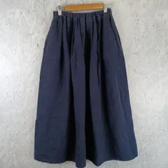 ウエストゴム ゆったり ロングスカート マキシ丈スカート レディース ネイビー 紺〇◇