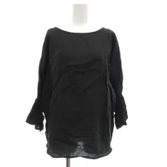 アーバンリサーチ ドアーズ URBAN RESEARCH DOORS カットソー ブラウス 麻 リネン M 黒 ブラック /JS