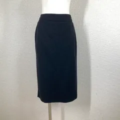 【レコパン】スカート　Blue Les Copains　黒　ブラック　42　XL　ウール　ひざ丈　ポルトガル製 カジュアル　タイト Y2K 