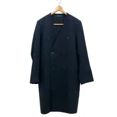 【希少】JOURNAL STADARDダブルフロントノーカラー　ブラック　XL相当ウールブレンド　日本製【ZK69】