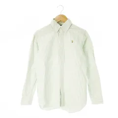 ラルフローレン RALPH LAUREN オックスフォードシャツ ボタンダウン 長袖 ポニーロゴ刺繍 ストライプ 男の子 ボーイズ 140 緑 グリーン /CK3 ■GY18