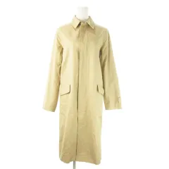 ピーエスポールスミス PS Paul Smith women ステンカラーコート ロング コットン 裏ドット柄 40 L ベージュ /AO13 ■GY12