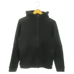 アディダス adidas CLIMALITE ジップアップパーカー ダンボールニット 切替 ロゴ アイマスク付き スポーツ 黒 ブラック /AO11 ■GY99