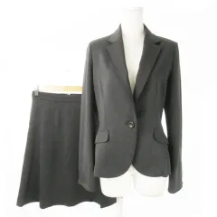 ナラカミーチェ NARA CAMICIE スーツ セットアップ 2点セット テーラードジャケット ひざ丈スカート フレア ストレッチ 1 M 0 S グレー /AO7 ■GY19