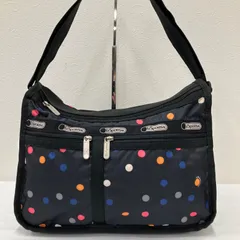 9104　LeSportsac レスポートサック　ショルダーバッグ　デラックスエブリデイ　ブラック　黒　レディース　ドット　水玉　軽量　カジュアル　シンプル
