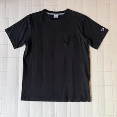 ト2601-①-5546 チャンピオン　Champion ロゴ刺繍Tシャツ　黒　L