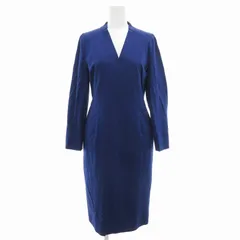 ユナイテッドアローズ UNITED ARROWS UBCB ワンピース 長袖 ひざ丈 Vネック 38 青 ブルー /GV