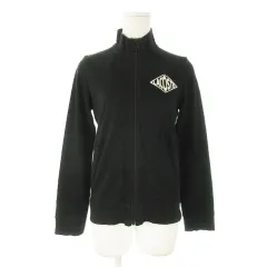 ラコステ LACOSTE スウェットジャケット ブルゾン スタンドカラー ジップアップ ロゴ刺繍 38 M 黒 ブラック /AO17 ■GY18