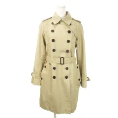 アクアスキュータム AQUASCUTUM トレンチコート ロング ダブル ベルト 裏地チェック 8 S ベージュ /MN8 ■GY12