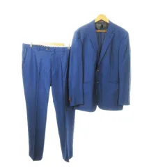 オリヒカ ORIHICA シングルスーツ セットアップ 2点セット テーラードジャケット 背抜き スラックス 総柄 AB7 青 ブルー /MN4 ■GY99