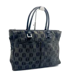 LOEWE ロエベ  リピートアナグラム　トートバッグ　ハンドバッグ　ビジネスバッグ　キャンバス×レザー　ブラック×グレー　シルバー金具　ユニセックス　ラグジュアリー　高級　ハイブランド