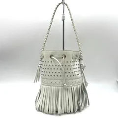 J&M Davidson ジェイアンドエムデイヴィッドソン　フリンジ　カーニバルバッグ　ショルダーバッグ　ハンドバッグ　2way MAI ホワイト　白　レザー