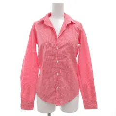 フランク&アイリーン Frank&Eileen ロンハーマン Ron Herman 別注 スキッパーシャツ ブラウス 長袖 ギンガムチェック USA製 XXS ピンク 白 ホワイト /GV ■GY19