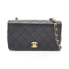シャネル CHANEL ショルダーバッグ ミニマトラッセ フルフラップ ブラック ラムスキン（羊革） ミニマトラッセ フルフラップ チェーンショルダー レディース
