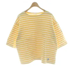 オーチバル ORCIVAL オーシバル カットソー 黄 イエロー ストライプ柄 ボートネック 七分袖 /PP ■GY99