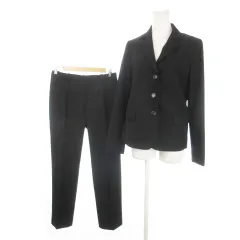 マークジェイコブス MARC JACOBS シングルスーツ セットアップ 2点セット テーラードジャケット 総裏地 スラックス 6 4 M S 黒 ブラック /MN9 ■GY44