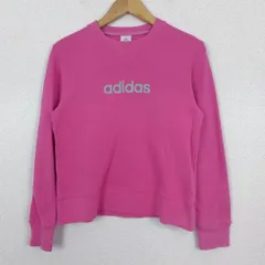 00s adidas アディダス スウェット ロゴプリント ピンク Lサイズ レディース 古着 ストリート Y2K