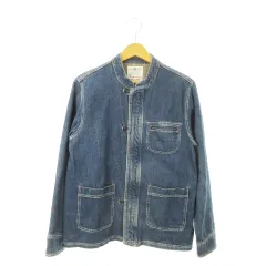 パーソンズ PERSON'S カバーオール デニムジャケット Gジャン スタンドカラー ジップアップ F 青 ブルー /MN9 ■GY99