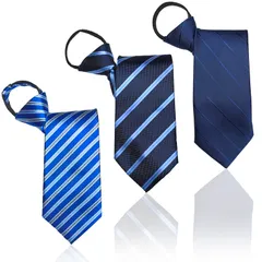 [HT Sports] ワンタッチネクタイ 【キャリアコンサルタント監修】 3本セット 5秒で決まる 結ばない ネクタイ ビジネス 洗濯OK 就活 就職 面接 結婚式 ビジネスパーソン C [C ストライプ]