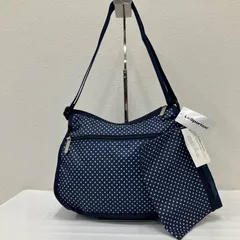 9079　LeSportsac レスポートサック　ショルダーバッグ　クラシックホーボー　タグ付き　ネイビー　紺　ドット　水玉　レディース　軽量　カジュアル　シンプル
