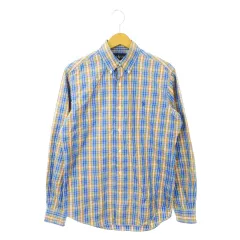ラルフローレン RALPH LAUREN ボタンダウンシャツ 長袖 バックタック ポニーロゴ刺繍 チェック 14.5 32/33 S 青 ブルー /MN20 ■GY35