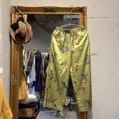 61 DAMAcollection ダーマコレクション　ディノス　dinos パンツ　pants　ボトム　bottom　ボトムス 花柄 サテン　ボタニカル　総柄　ロング　とろみ　ストレート　お呼ばれ　デート　オフィスカジュアル　食事会　可愛い　お出かけ　上品のサムネイル
