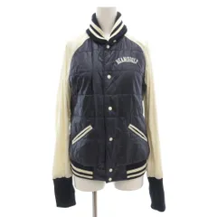 ビームスゴルフ BEAMS GOLF ナイロンジャケット ブルゾン 中綿 ゴルフウエア バイカラー M 紺 ネイビー 白 ホワイト /GV ■GY01