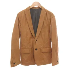 トゥモローランド TOMORROWLAND ラムレザー テーラードジャケット シングル 2B 総裏地 ノーベント シープスキン 羊革 茶 ブラウン /GV ■GY42