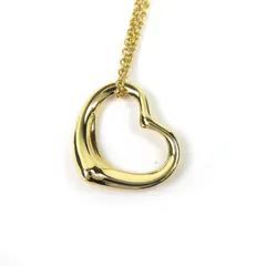 極美品△TIFFANY&Co. ティファニー エルサペレッティ オープンハート ペンダント ネックレス アクセサリー 18K／750(YG) 41cm ゴールド 重量2.91g レディース