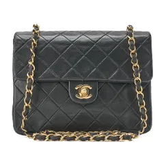 CHANEL  シャネル  チェーンショルダーバッグ   ミニマトラッセ20cm    ラムスキン  黒   ゴールド金具 レディース【中古】【送料無料】