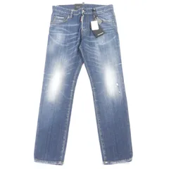 未使用品□DSQUARED2 ディースクエアード 20SS S74LB0715 Skater Jean クラッシュ加工 デニムパンツ インディゴブルー 48 正規品 メンズ