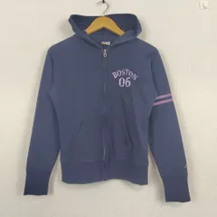 00s new balance ニューバランス フルジップ スウェット パーカー ロゴプリント ネイビー Lサイズ レディース 古着 スポーツMIX アウトドア