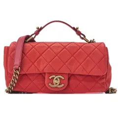 CHANEL シャネル　キャビアスキン　マトラッセ　シングル　2way　チェーンショルダー　赤（ゴールド金具）レディースバッグ ハイブランド【中古】【送料無料】