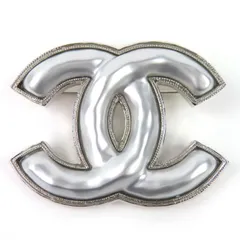 極美品△CHANEL シャネル B25C ココマーク CCロゴ ブローチ シルバー 箱付き イタリア製 レディース 大人気 オススメ◎