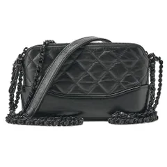 CHANEL シャネル　チェーンショルダーバッグ　ヴィンテージカーフ　マトラッセ　ガブリエル　ドゥ　シャネル 　ミニ　黒　ブラック金具 レディース【中古】【送料無料】