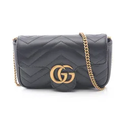 グッチ GUCCI ショルダーバッグ GGマーモント スーパーミニバッグ 476433DTDCT1000 ブラック レザー GGマーモント キルティング ミニバッグ レディース 新品