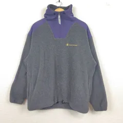 Champion チャンピオン ハーフジップ フリースジャケット グレー パープル Lサイズ メンズ 古着 スポーツMIX アウトドア