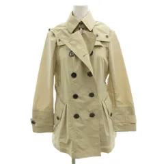 バーバリー ロンドン BURBERRY LONDON トレンチコート ショート ダブルブレスト フード 38 裏地ノバチェック 背抜き ベルト付 ベージュ /GV ■GY50