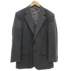 バーバリー ロンドン BURBERRY LONDON テーラードジャケット シングル AB4 ストライプ ウール 2B 背抜き サイドベンツ グレー 紫 パープル /GV ■GY50