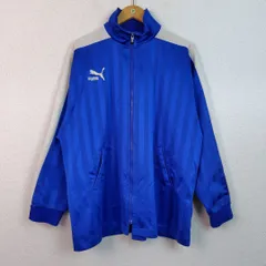 PUMA プーマ トラックジャケット ロゴ刺繍 ブルー Lサイズ メンズ 古着 スポーツMIX ストリート