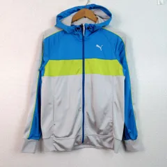 PUMA プーマ トラックジャケット ロゴ刺繍 ブルー Lサイズ レディース 古着 スポーツMIX ストリート