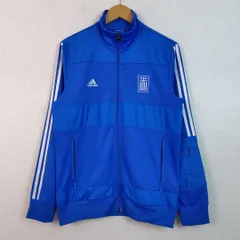adidas アディダス トラックジャケット ロゴ刺繍 ブルー Lサイズ メンズ 古着 スポーツMIX ストリート