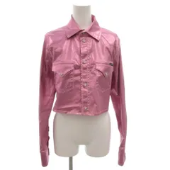 ドルチェ&ガッバーナ ドルガバ DOLCE&GABBANA ジャケット 42 ピンク ウエスタンヨーク クロップド丈 短丈 メタリック 光沢加工 /FF ■GY18