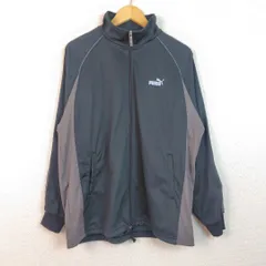 PUMA プーマ トラックジャケット ロゴプリント ブラック Oサイズ メンズ 古着 スポーツMIX ストリート