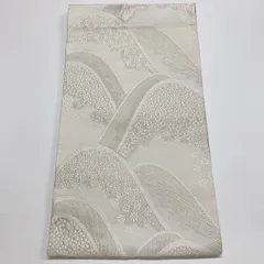 ［6884］袋帯 花山文様 銀糸 六通 未仕立て 逸品 正絹 着物 フォーマル