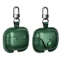 【特価商品】PU革 PU革 本革 本革 全面保護 高級 カバー エアーポッズ4用 イタリアンレザー 耐衝撃 ケース ケース エアーポッズ4 (2024) 前面LEDランプが見(グリーン) 第4世代 4 AirPods YAODLE