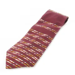 ドルチェ&ガッバーナ ドルガバ DOLCE&GABBANA ネクタイ レギュラータイ 絹 シルク マルチボーダー 赤 ボルドー /AO2 ■GY18